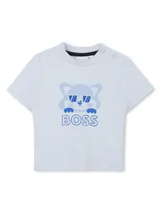 Комплект из футболки и шортов с логотипом BOSS Kidswear, синий