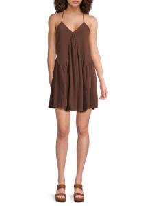 Асимметричное мини-платье на бретельках Noisy May, цвет French Roast