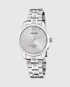 K5867/2 Базовые женские часы из серебристой стали Calypso, серебрянный