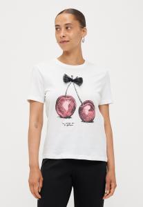 Футболка ONLY Petite ONLNITA LIFE BOW, Cloud Dancer/Off-White