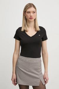 Хлопковая футболка Tommy Jeans, черный