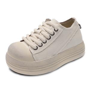 Износостойкие легкие низкие кеды на платформе для женщин WENPU, экрю