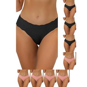 9 пар бесшовных трусов для женщин no show stretch solid invisible brief Inspire Chic, Mid Pink Black