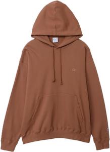 Мужская толстовка Champion C8-A122Z с длинным рукавом, круглым вырезом, вышитым логотипом One Point, свободным кроем и приспущенными плечами, с капюшоном, светло-коричневый