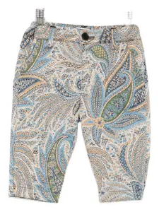 Хлопковые брюки с узором пейсли ETRO KIDS, нейтральный