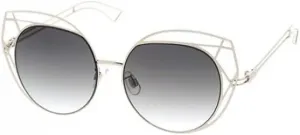 Женские солнцезащитные очки Fashion Culture с лазерной огранкой в ​​форме «кошачьих глаз» Unknown, Silver