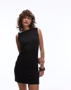 Обтягивающее мини-платье Topshop из джерси с перекрученными бретелями черного цвета