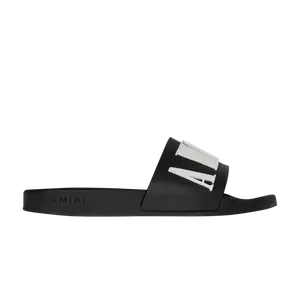 Кроссовки Amiri Wmns Logo Pool Slide Black White, черный