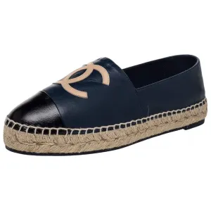 CHANEL Женские эспадрильи из овчины Navy Blue