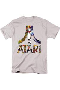 Футболка Atari Inset Art с коротким рукавом для взрослых Gildan, серебряный