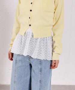 Кружевная майка с баской и чашечками