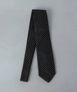 Галстук из саржи в мелкий горошек United Arrows, цвет Black