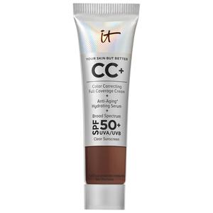 CC+ кремовая тональная основа с полным покрытием и коррекцией цвета, с SPF 50+ IT Cosmetics, 0.4 oz /12 mL, Deep Bronze