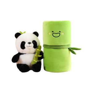 Бамбуковый тюбик панда с бамбуковыми побегами реалистичная игрушка животное плюшевая кукла 25см/30см высота XIWANTONG