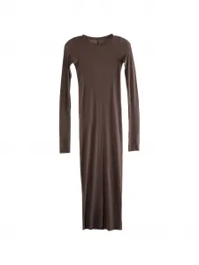 Платье миди в рубчик с длинными рукавами Rick Owens, коричневый