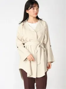 Корейский тренч, укороченный, женский Aimoon, цвет Ivory