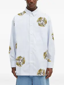 Рубашка в полоску с тигровым принтом Kenzo, синий