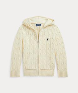 (Для мальчиков 2-7 лет) Хлопковый свитер с капюшоном и застежкой-молнией, с косами.