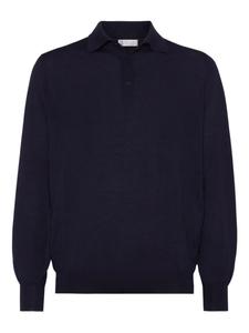 Рубашка поло с длинным рукавом Brunello Cucinelli, синий