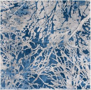 Ковер SAFAVIEH, 201 x 201 см, Jasper Collection, Navy & Ivory, современный абстрактный дизайн, без линьки и простой в уходе, идеален для помещений с высокой проходимостью в гостиной, спальне (JSP136N)