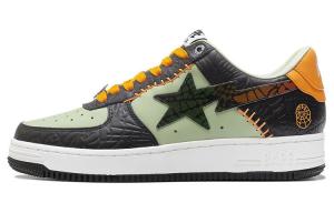 STA Стильные женские кеды для скейтбординга с низким верхом, черные/зеленые A Bathing Ape