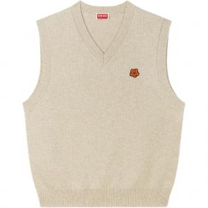 Безрукавный свитер с круглым вырезом KENZO, бежевый