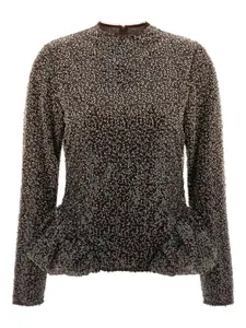 Топ с баской ROTATE BIRGER CHRISTENSEN, коричневый