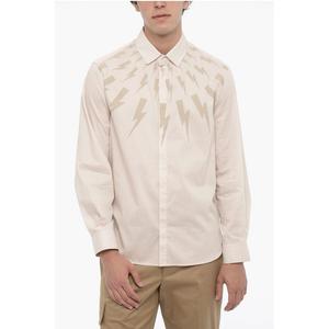 Рубашка свободного кроя FAIRISLE THUNDERBOLT Neil Barrett, Beige