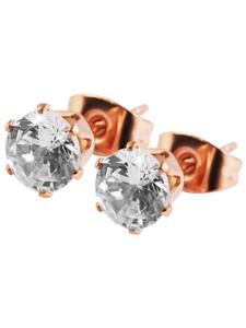 Adeliás Женские серьги - серьги-гвоздики из нержавеющей стали со стразами, серебристого цвета