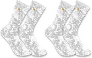 Carhartt Women's SC9382W Женские носки Midweight Tie-Dye Crew, 2 пары, Malt Grey