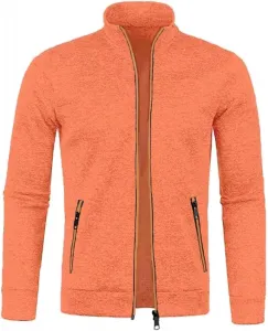 Мужской кардиган с длинными рукавами и застежкой-молнией