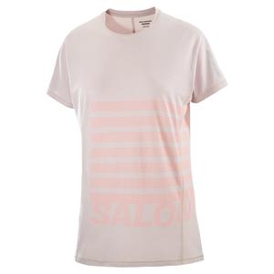 SALOMON Футболка Sense Aerographic Regular женская светло-розовый/огненно-красный