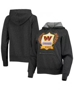 Женский темно-серый пуловер с капюшоном Washington Commanders реглан New Era