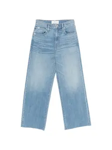 Укороченные джинсы из денима с бахромой Slvrlake, синий