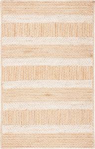 SAFAVIEH Natural Fiber Collection ковер 61 x 92 см Natural/Ivory NF887A ручной работы в полоску из джута для прихожей, гостиной, фойе, спальни