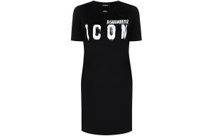 Мини-платье-футболка с принтом Icon Spray DSQUARED 2, черный