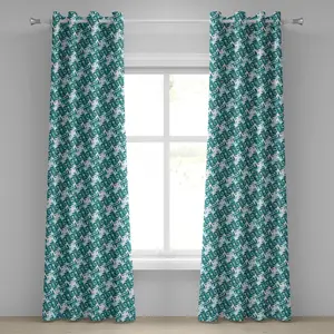 Абстрактная штора на люверсах ABAKUHAUS, ретро-архитектурное искусство, современный психоделический лабиринт, городская художественная графика, декоративные двухпанельные шторы, 280 см x 260 см, бирюзовый, сине-белый