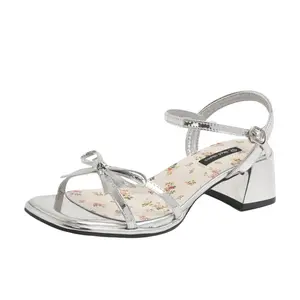 Сандалии с одним ремешком женские Alxnan, Silver