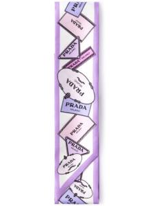 Шарф из набивного твила Prada, фиолетовый