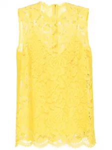 Кружевной топ DOLCE & GABBANA, желтый