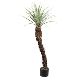 Креативное зеленое искусственное растение «Юкка Рострата» с необычным стволом Creativ Green, цвет grün-grau