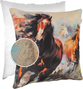 Декоративная подушка 40х40 см, чехол с наполнителем, дизайнерский чехол на молнии, Spirit Gobelin разноцветный