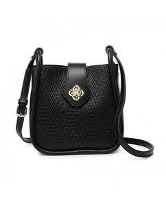 Сумка через плечо в форме цветка с клапаном на поворотной застежке JFY, черный