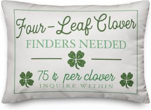 Creative Products Декоративная подушка Four Leaf Clover Finders зеленая Four Leaf Clove