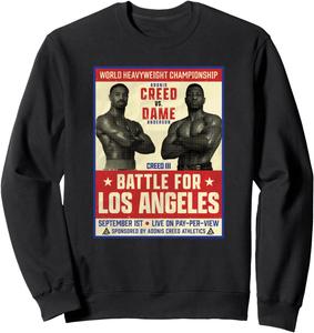 Толстовка с постером Крид 3: Битва за Лос-Анджелес. Крид против Дэйм, черная Creed