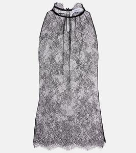 Топ из цветочного кружева McQueen, черный