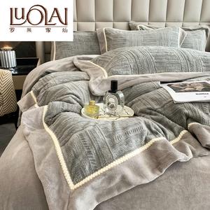 LUOLAI HOME Комплект постельного белья, 4 предмета, 180х200 см, пододеяльник 200х230 см, цвет Louvre - Ashtray