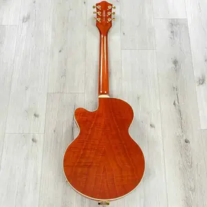 Гитара Gretsch Electromatic LTD Flame Okoume Broadkaster Jr. с одной вырезкой, полузаполненная, цвет Roundup Orange