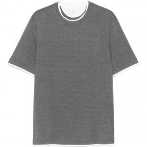 Футболка из смесового шелка Brunello Cucinelli, серый