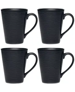 Кружки Swirl, набор из 4 шт. Noritake, black